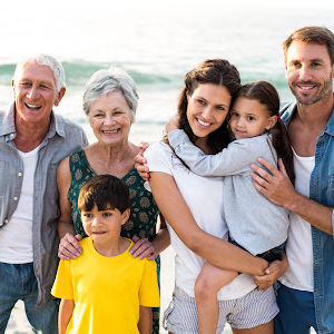 happy family at beach